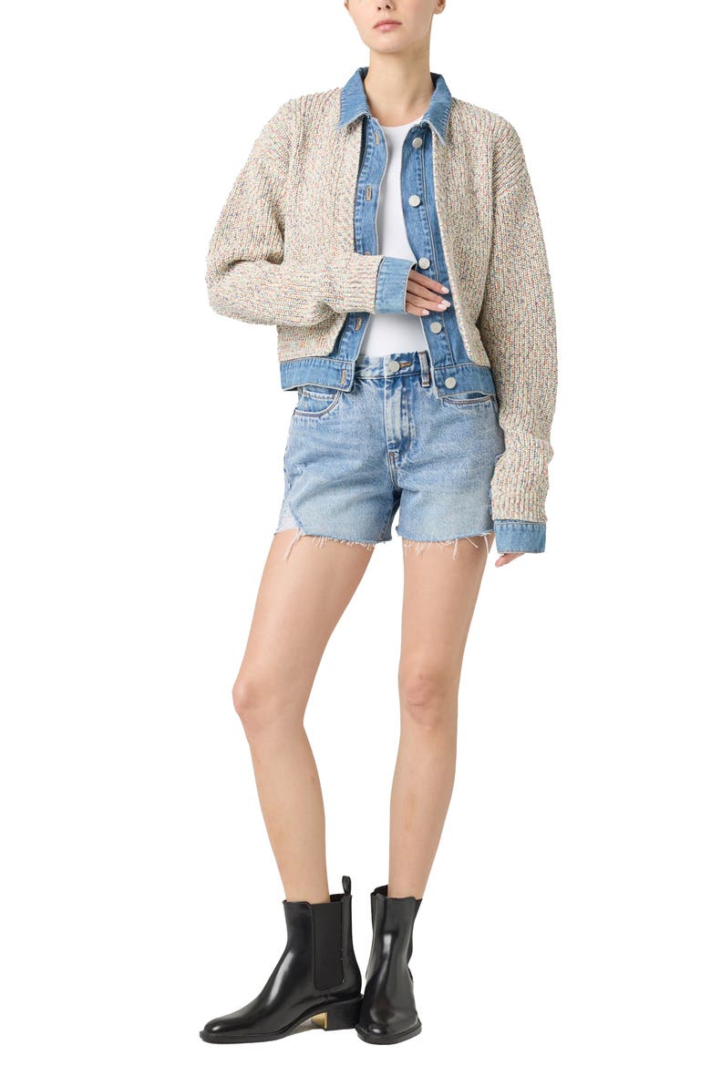 Knit Trucker Jacket, Alternate, color, HAPPY PLACE