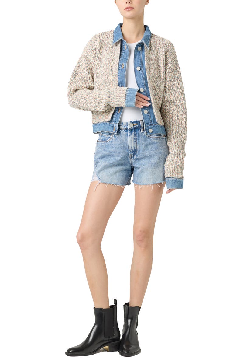 BLANKNYC Knit Trucker Jacket, Alternate, color, 