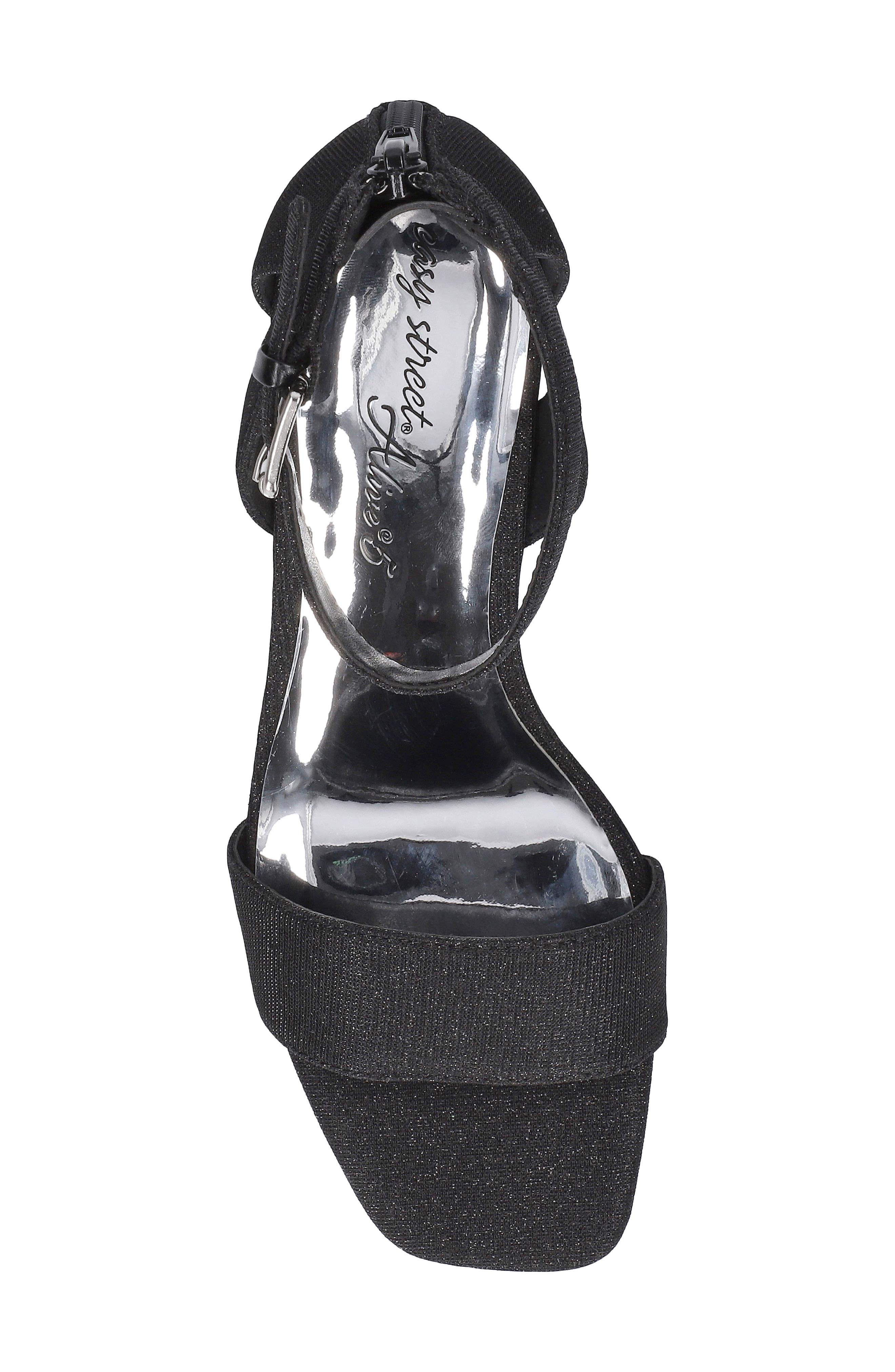 Ro Ankle Strap Sandal, Alternate, color, BLACK GLITTER