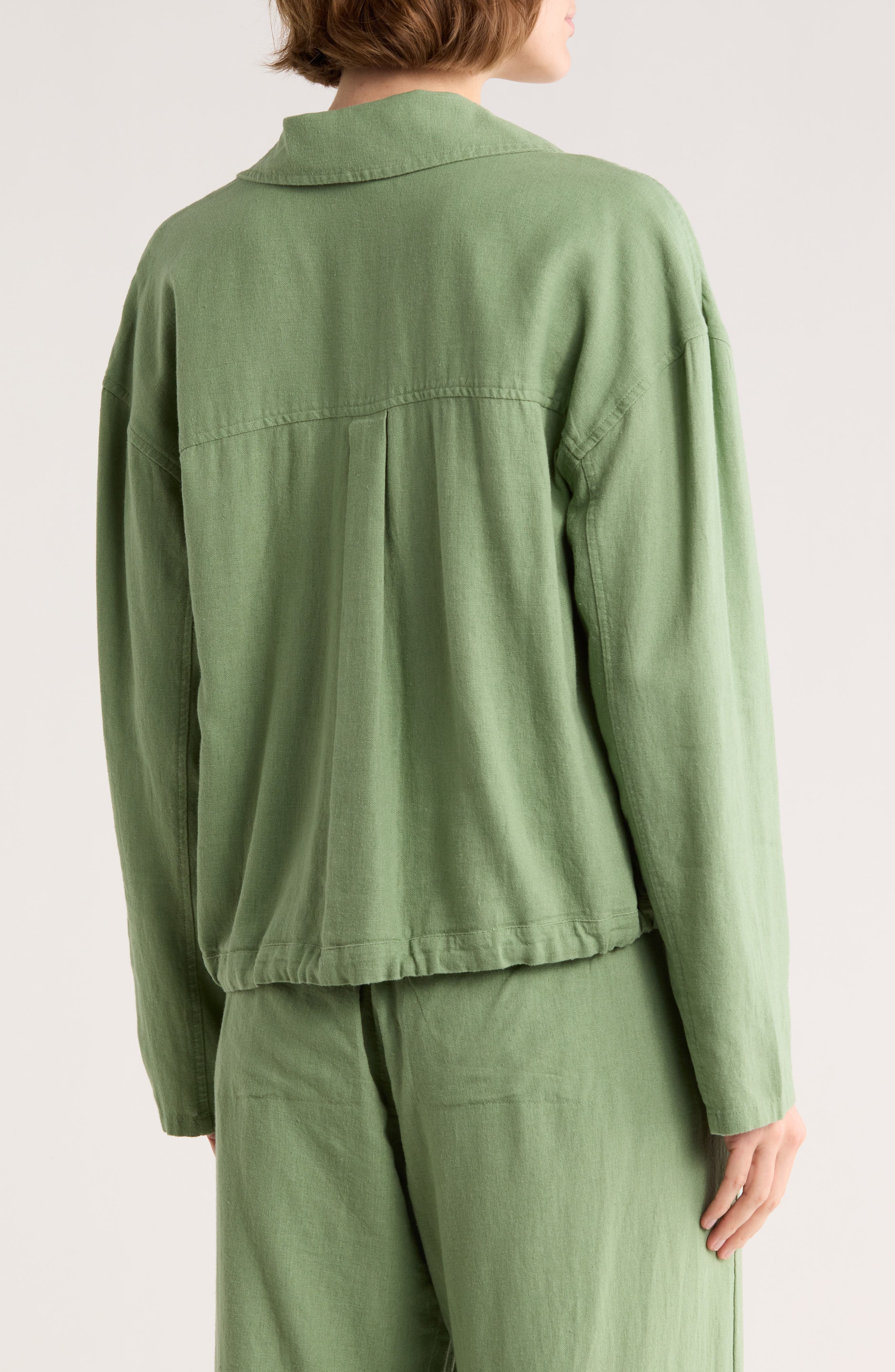 Linen Blend Utility Shirt Jacket - image 4