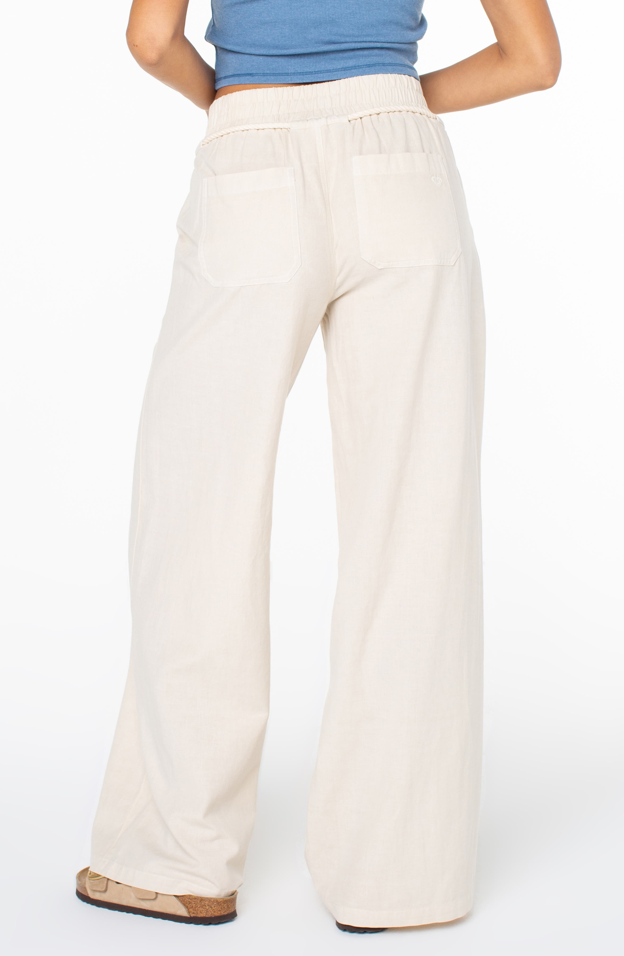 Paddle On Drawstring Cotton & Linen Pants - image 2