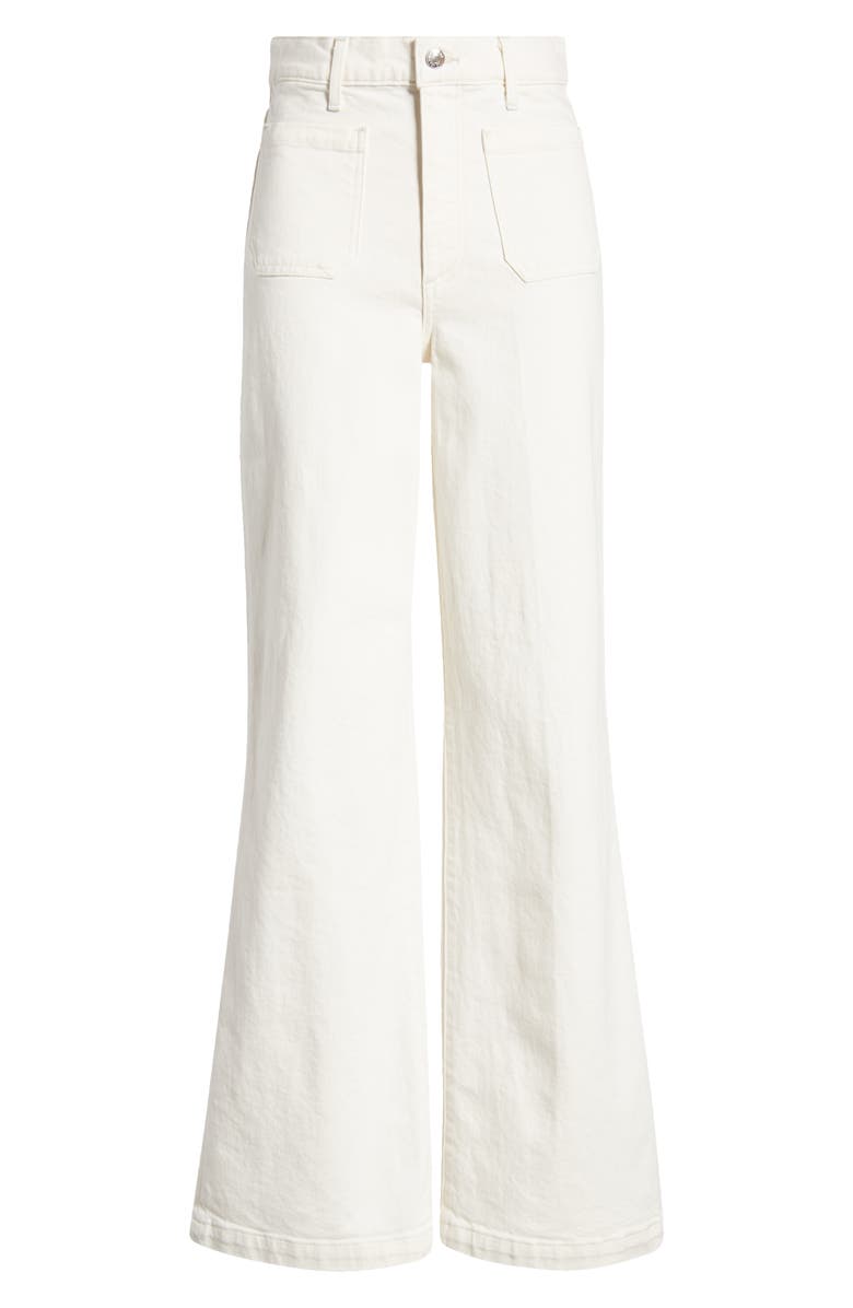 LE JEAN Virginia Patch Pocket High Waist Wide Leg Jeans, Alternate, color, Bone