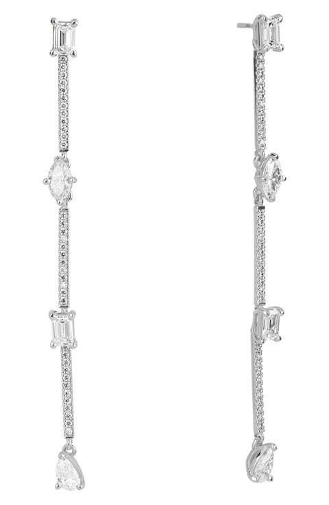 14K Gold Fancie Linear Drop Earrings