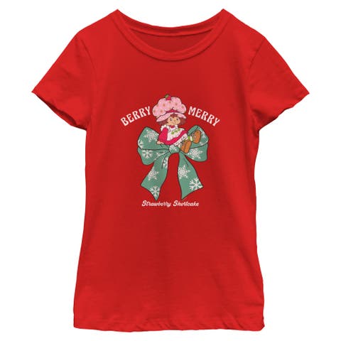 Girls' Berry Merry Green Bow Short Sleeve T-shirt