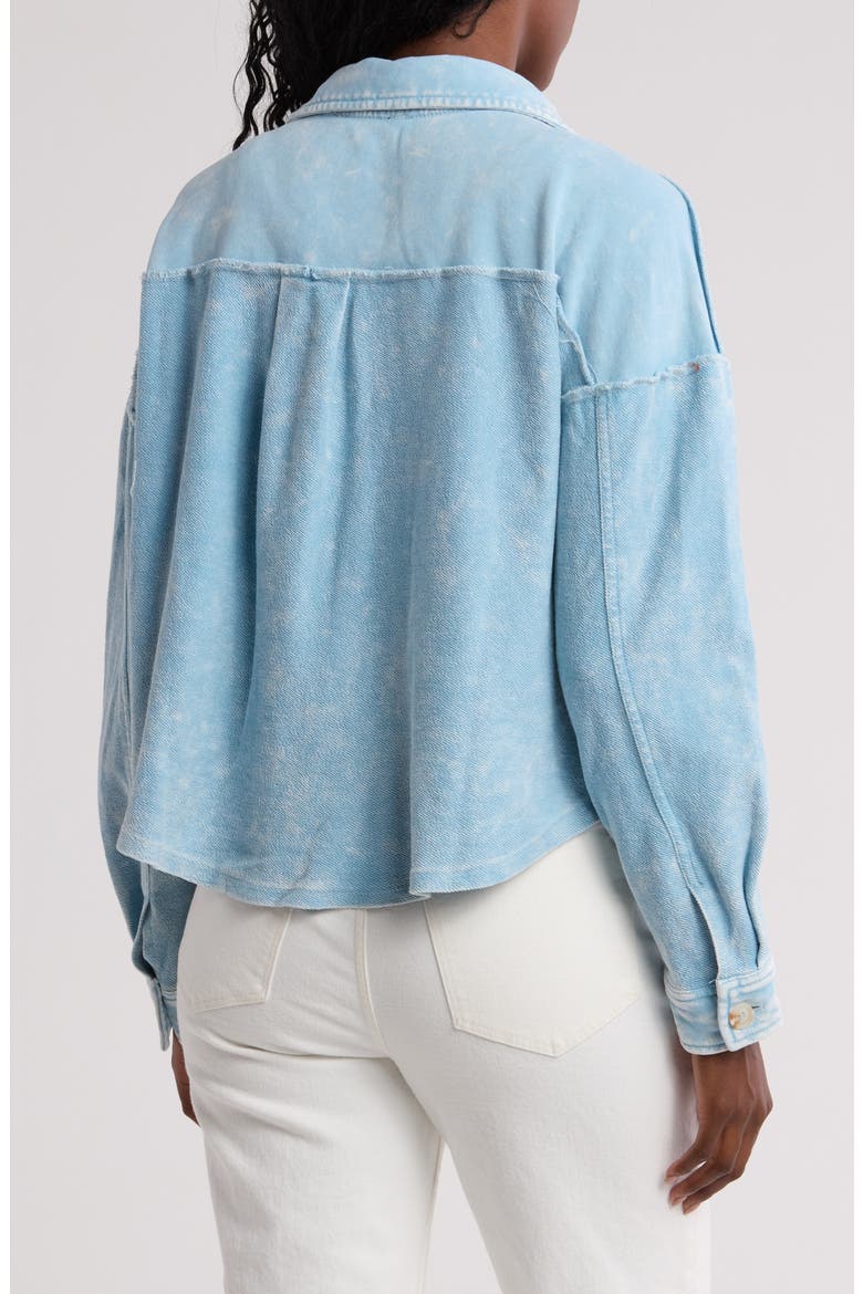 Washed Patchwork Shacket, Alternate, color, DENIM