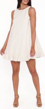 Petal & Pup Zena Ruffle Hem Cotton Trapeze Minidress