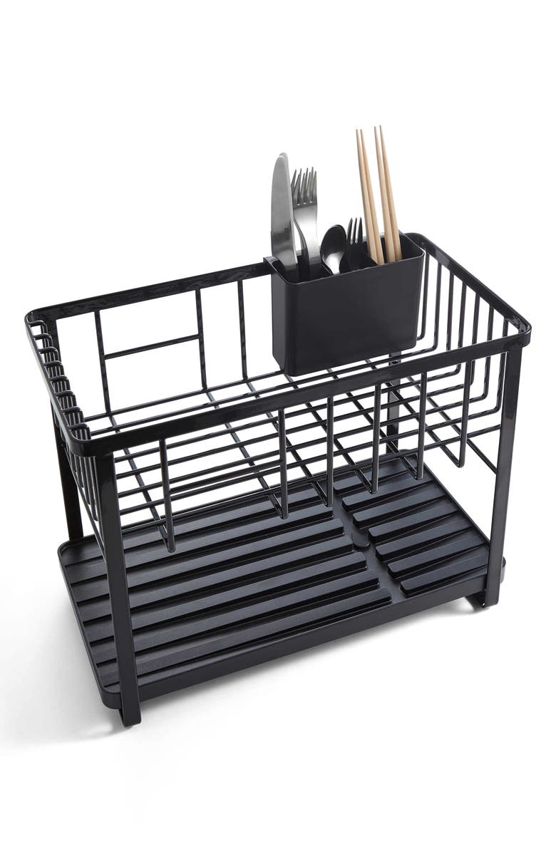 Yamazaki Two-Level Dish Drainer Rack, Alternate, color, Black