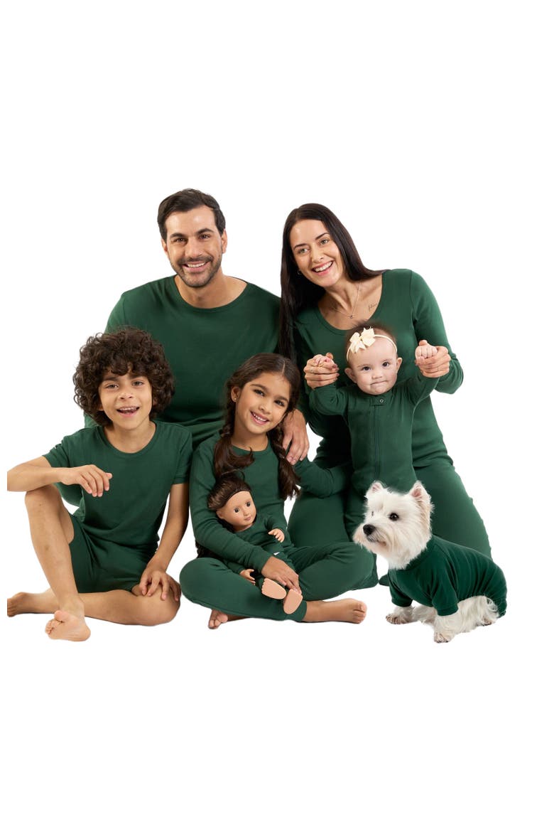 Dog Cotton Solid Matching Family Pajamas, Alternate, color, Uniform Green