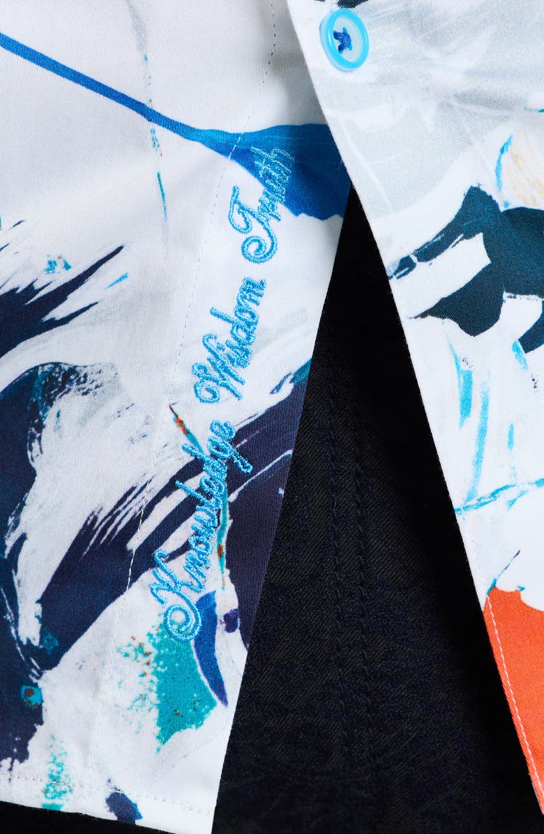 Robert Graham Karson Short Sleeve Button-Up Shirt, Alternate, color, White Multi