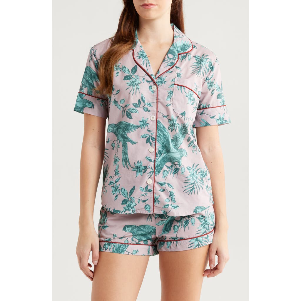 Desmond & Dempsey Print Cotton Short Pajamas In Multi