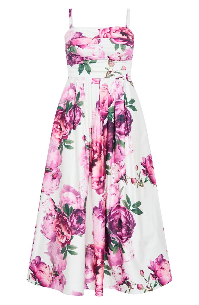 City Chic Rosalee Floral Maxi Dress, Alternate, color, Ivory Multi Bloom