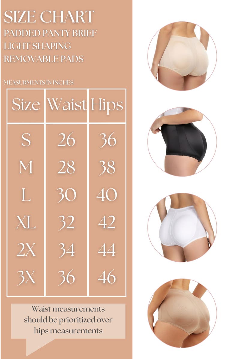 Rago Padded Panty Brief With Removable Pads, Alternate, color, Black