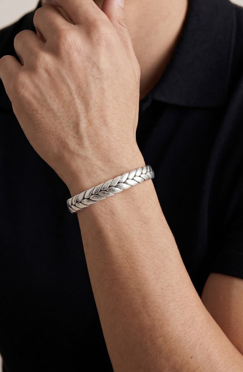 Mr. Ettika Men's Braided Cuff Bracelet, Alternate, color, Silver