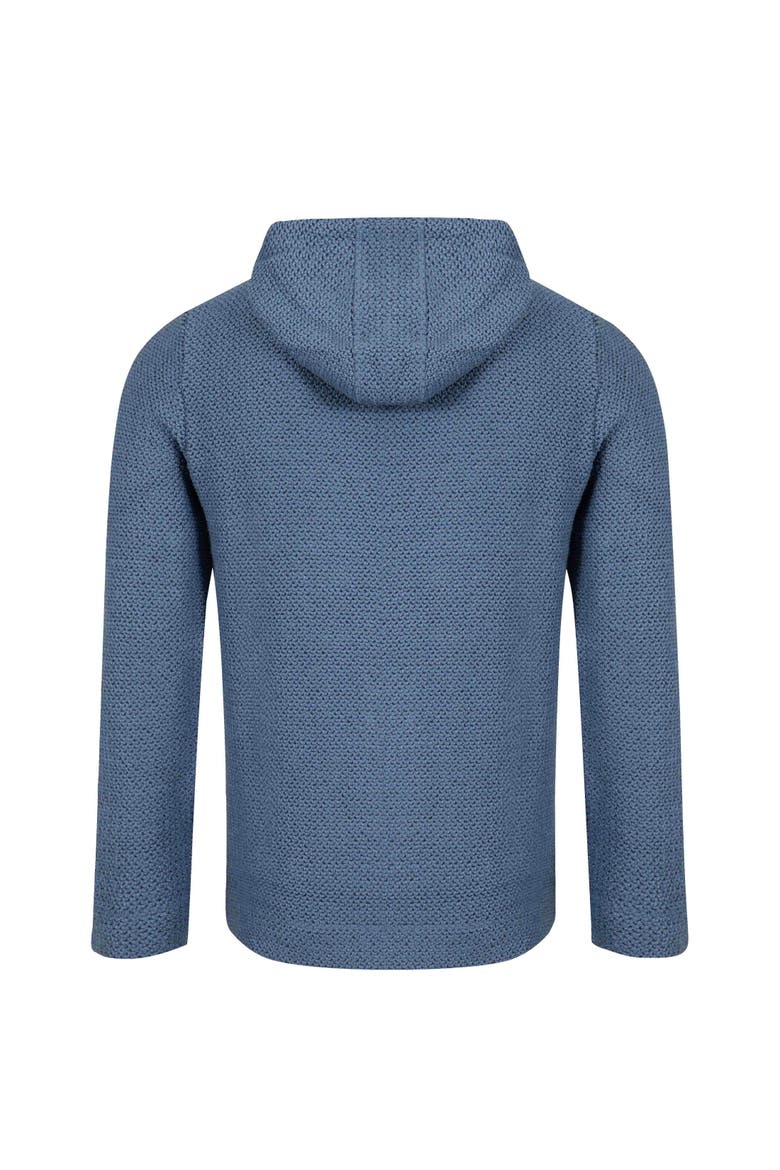 Bakersfield Button Neck Hooded Fleece, Alternate, color, Mid Blue