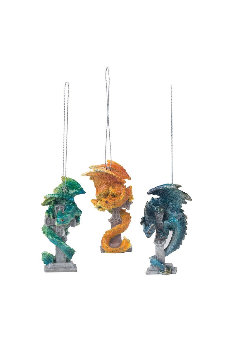 Graveyard Dragon Halloween Christmas Xmas Ornament A/3, Main, color, Green