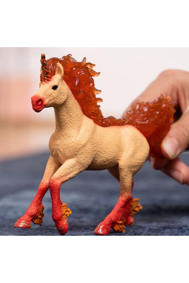 Bayala Elementa Fire Unicorn Stallion, Collectible Figurine, Kids, Alternate, color, Multicolored