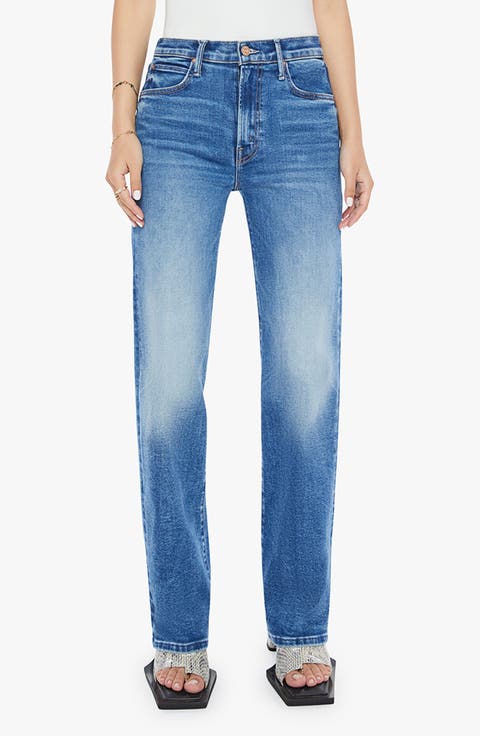 MOTHER Lil Kick It High Waist Straight Leg Jeans (Petite)
