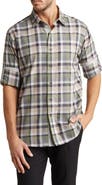 Lorenzo Uomo Check Print Trim Fit Long Sleeve Cotton Flannel Button-Up Shirt