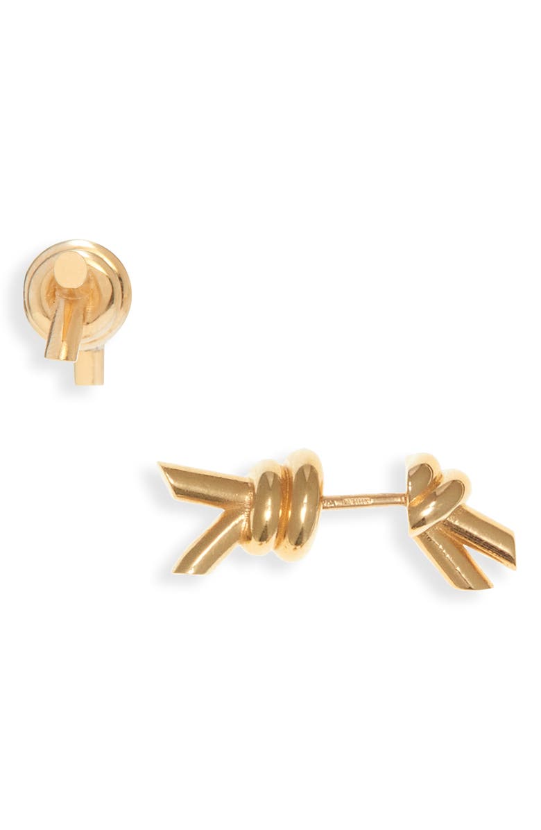 Bottega Veneta Knot Front/Back Earrings, Main, color, 