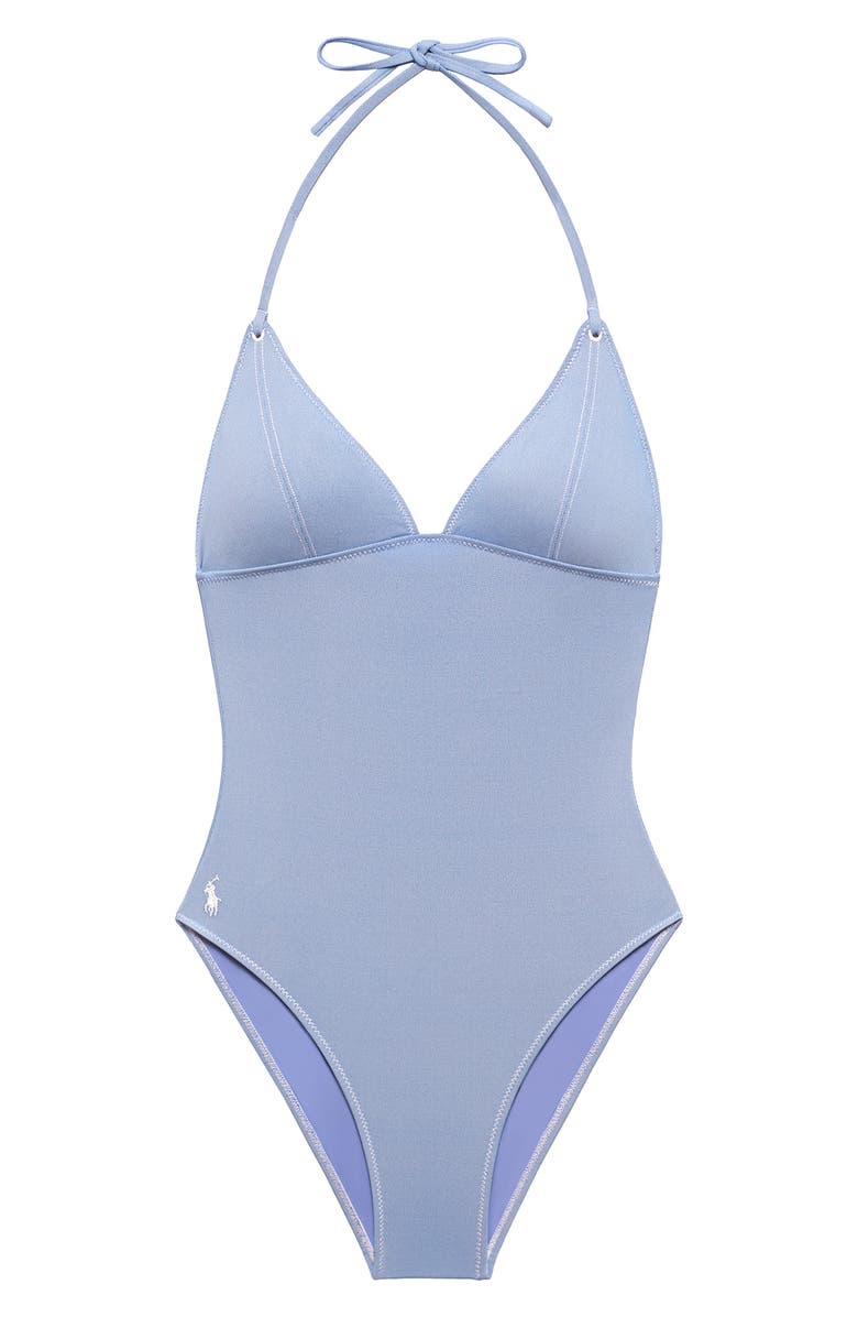 Polo Ralph Lauren Halter One-Piece Swimsuit, Alternate, color, Carolina Blue