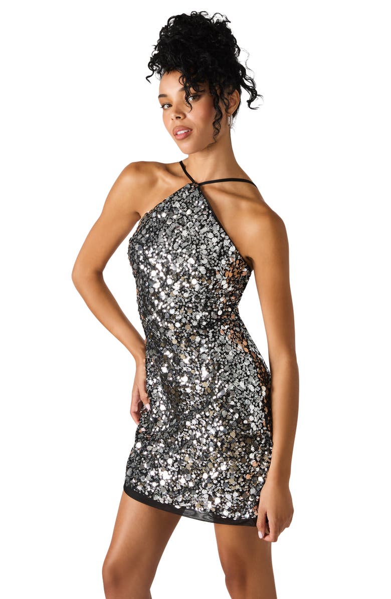 Steve Madden Lorenna Sequin Minidress, Alternate, color, Silver