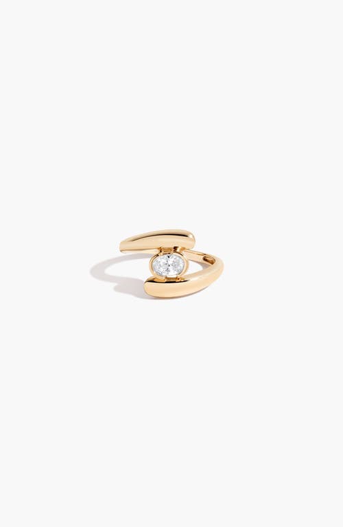 Aurate Lab Grown Sapphire Ellipse Ring in Yellow Gold Vermeil at Nordstrom, Size 5.5