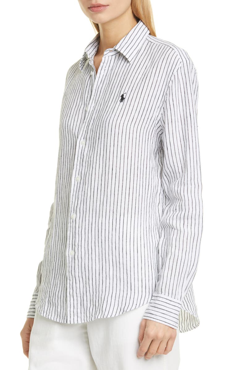 Polo Ralph Lauren Stripe Linen Shirt, Alternate, color,