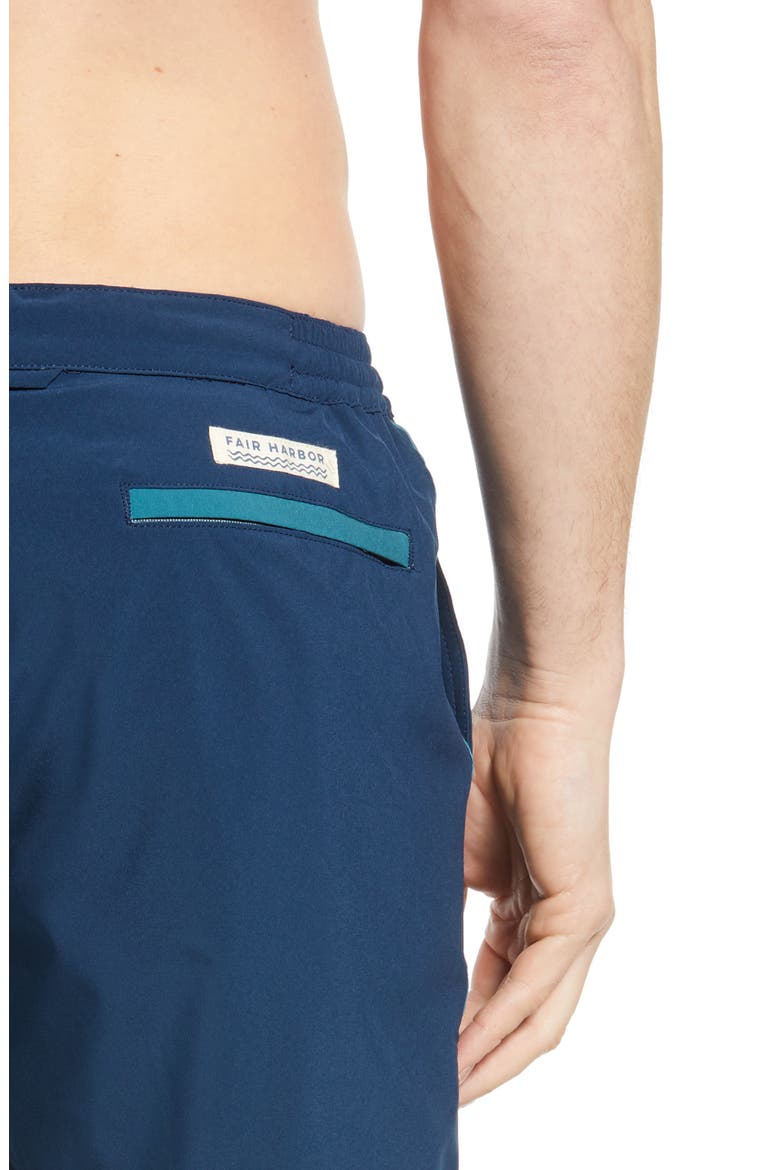 The Sextant Side Stripe Swim Trunks, Alternate, color, DARK DENIM
