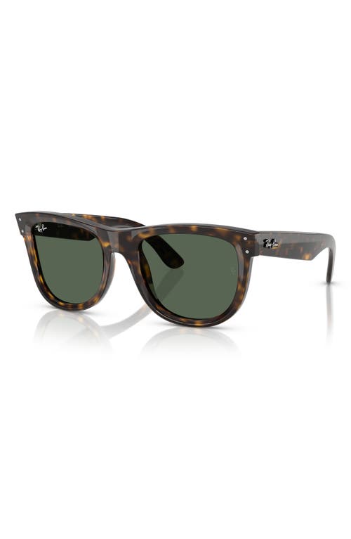 Ray Ban Wayfarer Reverse Sunglasses Dark Havana Frame Green Lenses 50-22 In Dark Havana