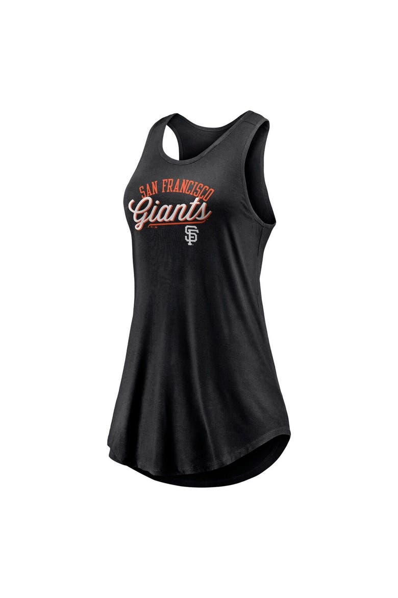 Women's Fanatics Branded Black San Francisco Giants Simplicity Swing Racerback Scoop Neck Tank Top, Alternate, color, Black