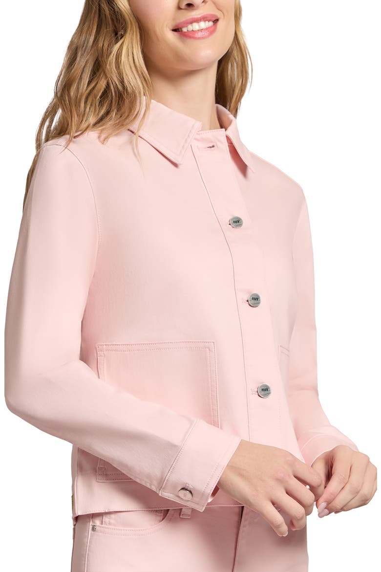 Patch Pocket Denim Jacket, Alternate, color, PETAL PINK