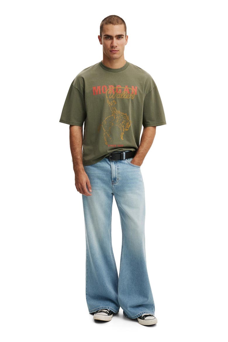 Men's Cropped Fit Music T-Shirt, Alternate, color, Military  Morgan Wallen -