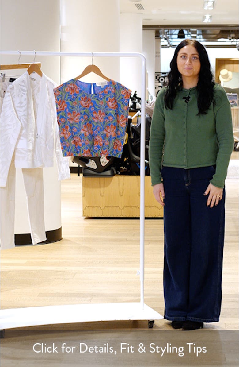 Cambrie Floral Print Sleeveless Shirt, sales video thumbnail