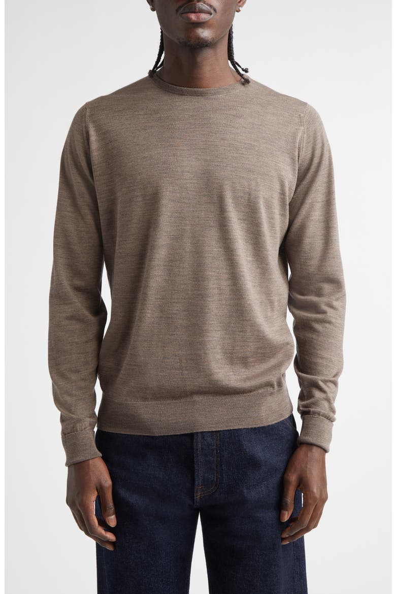 Marcus Virgin Wool Crewneck Sweater, Main, color, MUSHROOM