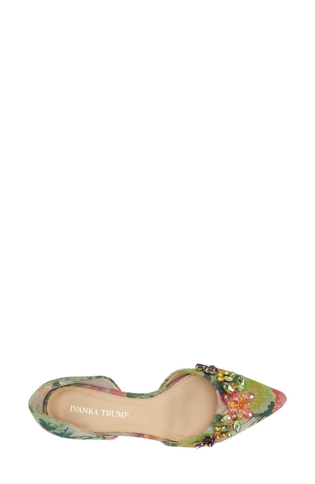 'Trika' Embellished d'Orsay Flat, Alternate, color, PINK/ GREEN