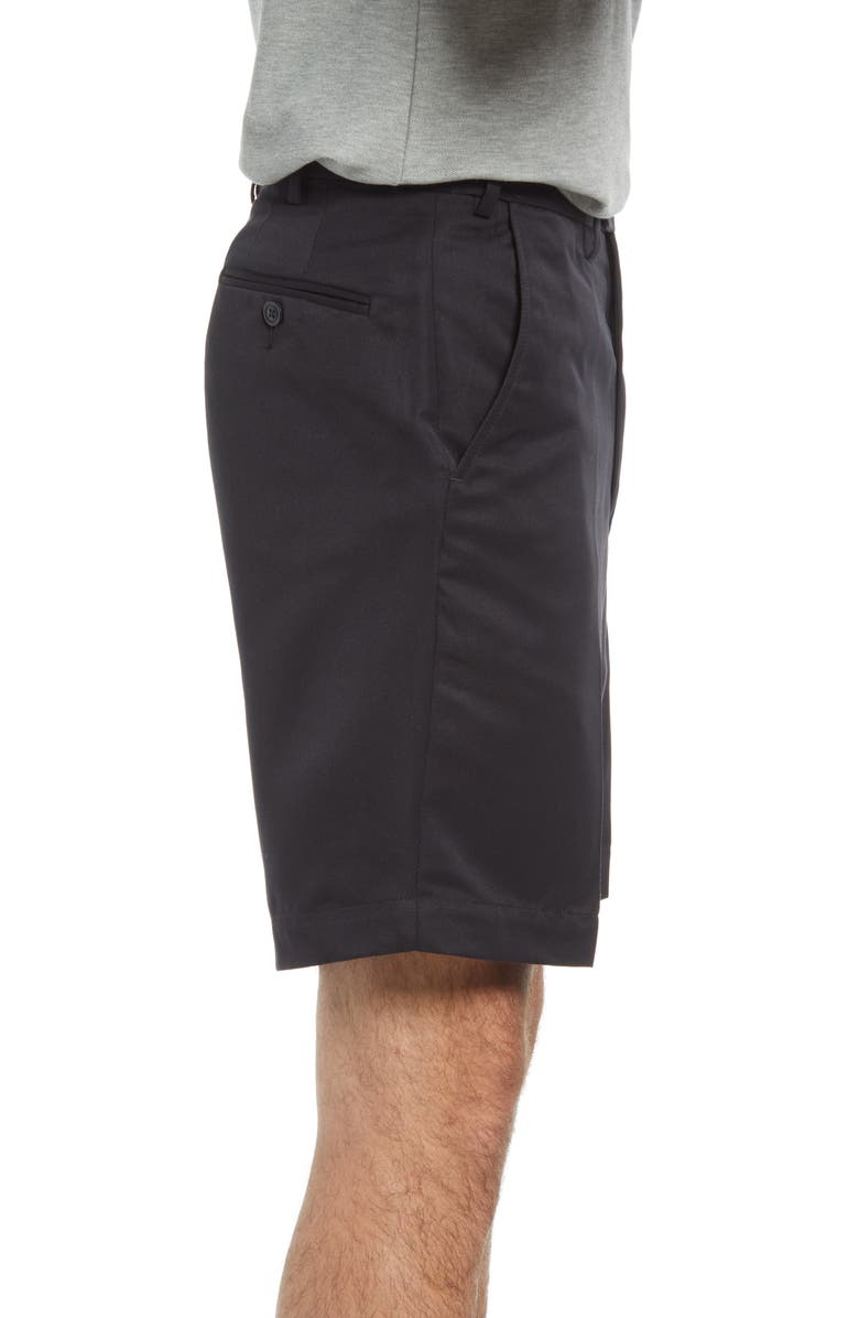 Berle Microfiber Self Sizer Flat Front Shorts, Alternate, color, Black