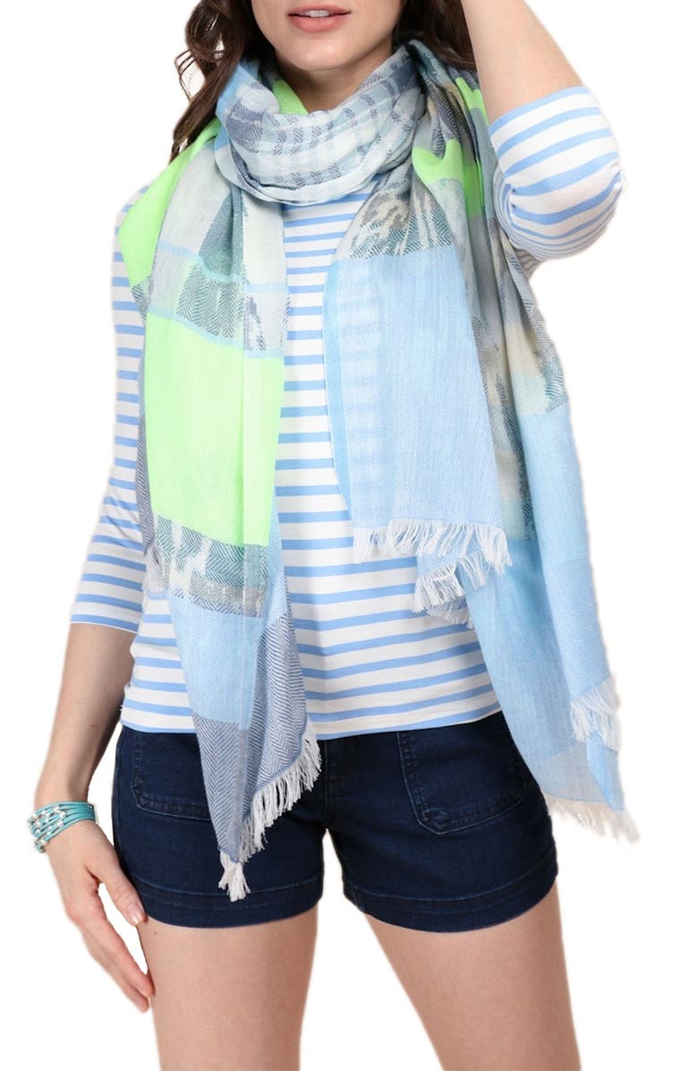 SAACHI Ebraxas Mixed Print Scarf, Main, color, 