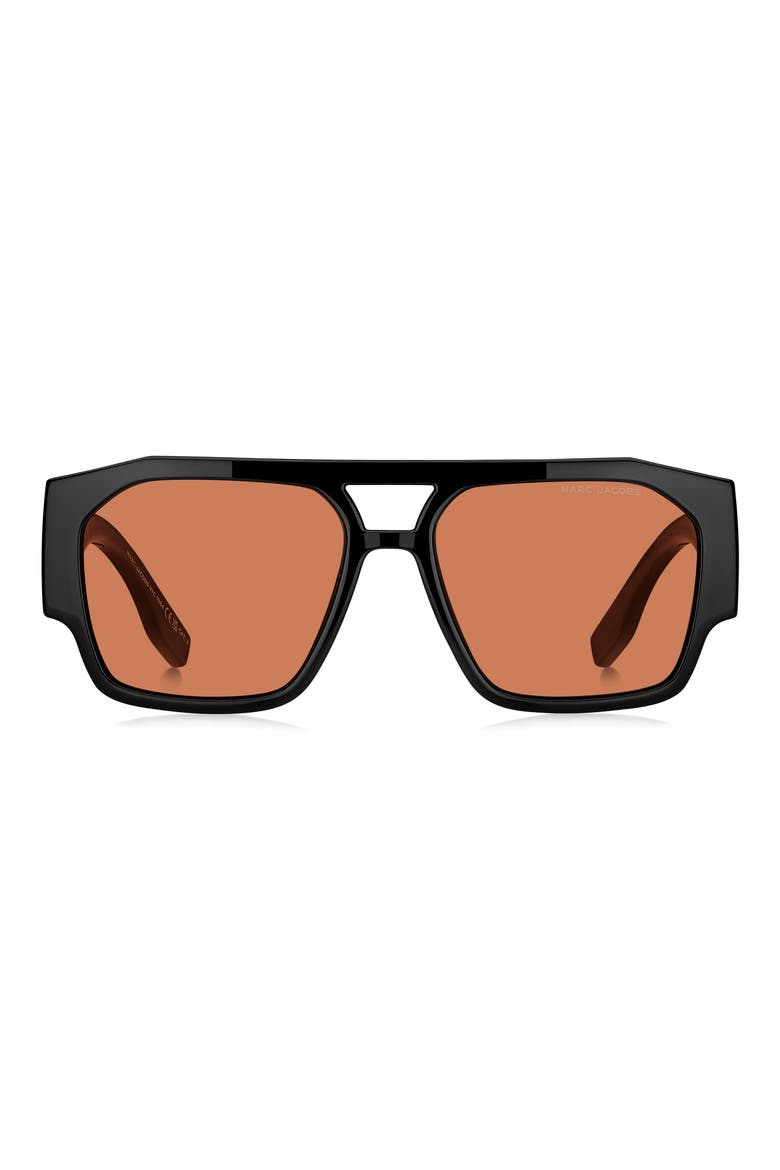 55mm Navigator Sunglasses, Main, color, BLACK ORANGE/ ORANGE