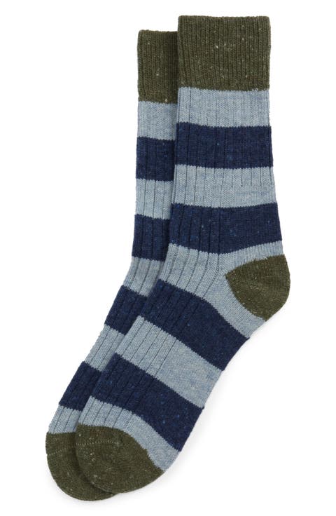 Houghton Stripe Wool Blend Socks