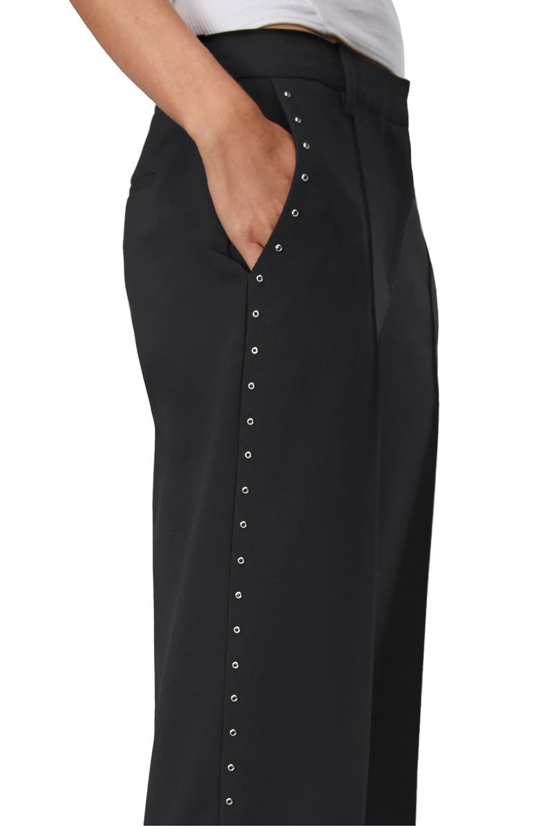 rag & bone Cosette Straight Leg Wool Blend Pants, Alternate, color, Black