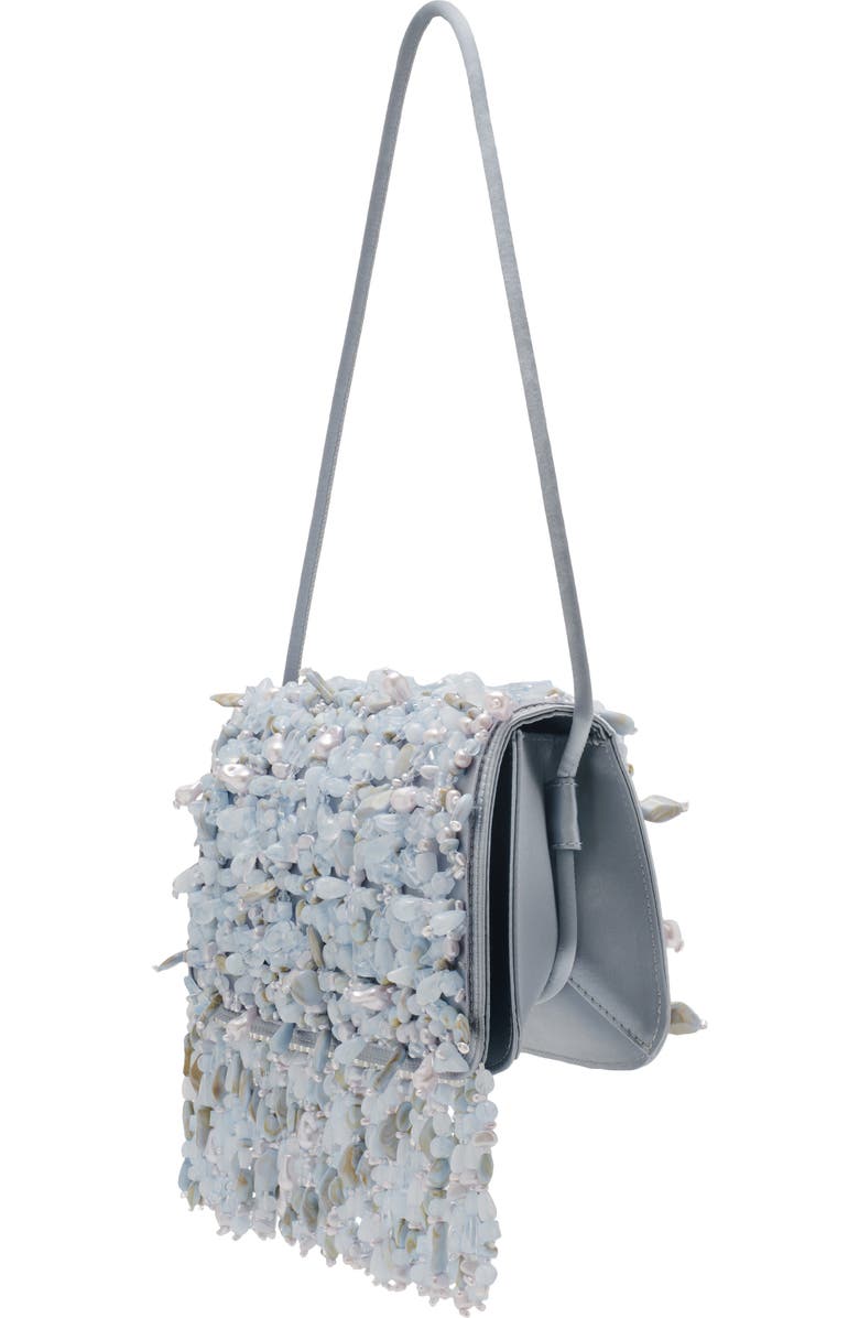 Cult Gaia Idalia Embellished Satin Shoulder Bag, Alternate, color, Coastal