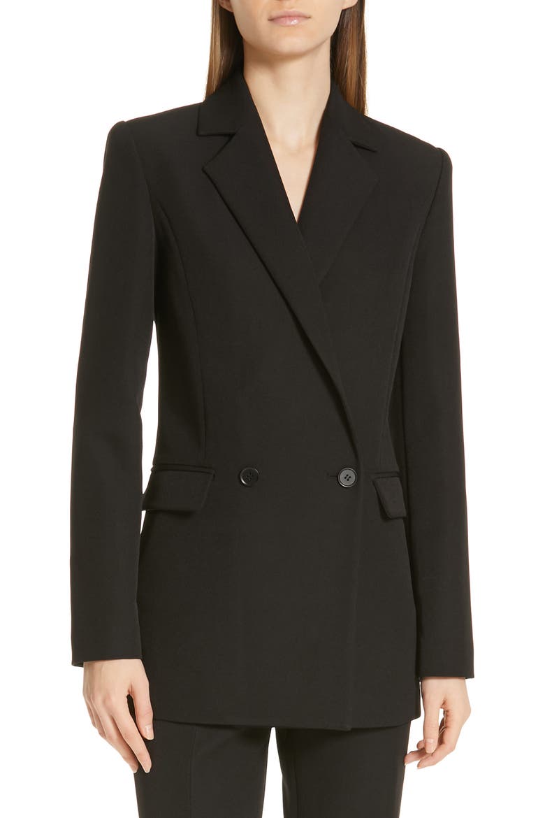 Eva Double Breasted Jacket, Main, color, BLACK