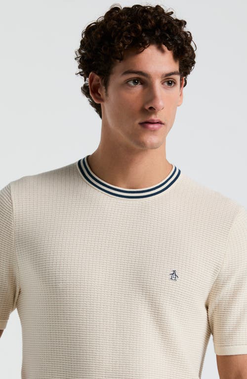 Original Penguin Geo Textured Cotton T-shirt In Birch