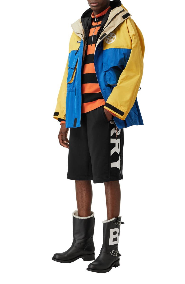 Burberry Fawnley Logo Print Cotton Shorts, Alternate, color, 