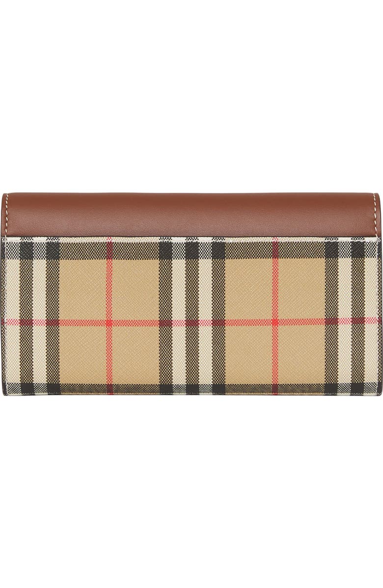 Burberry Halton Check E-Canvas & Leather Continental Wallet, Alternate, color,