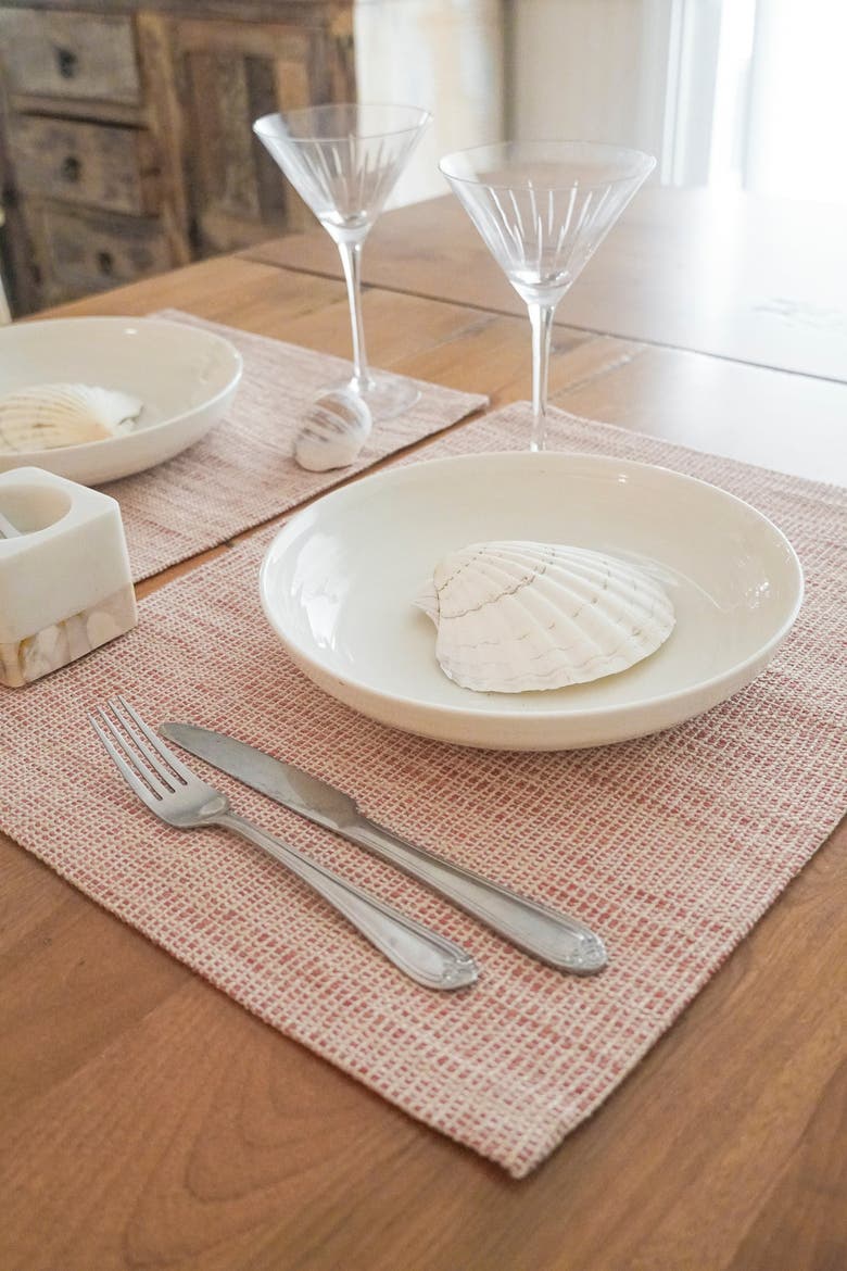 Seaside Smooth Indoor Outdoor Placemat, Alternate, color, Red