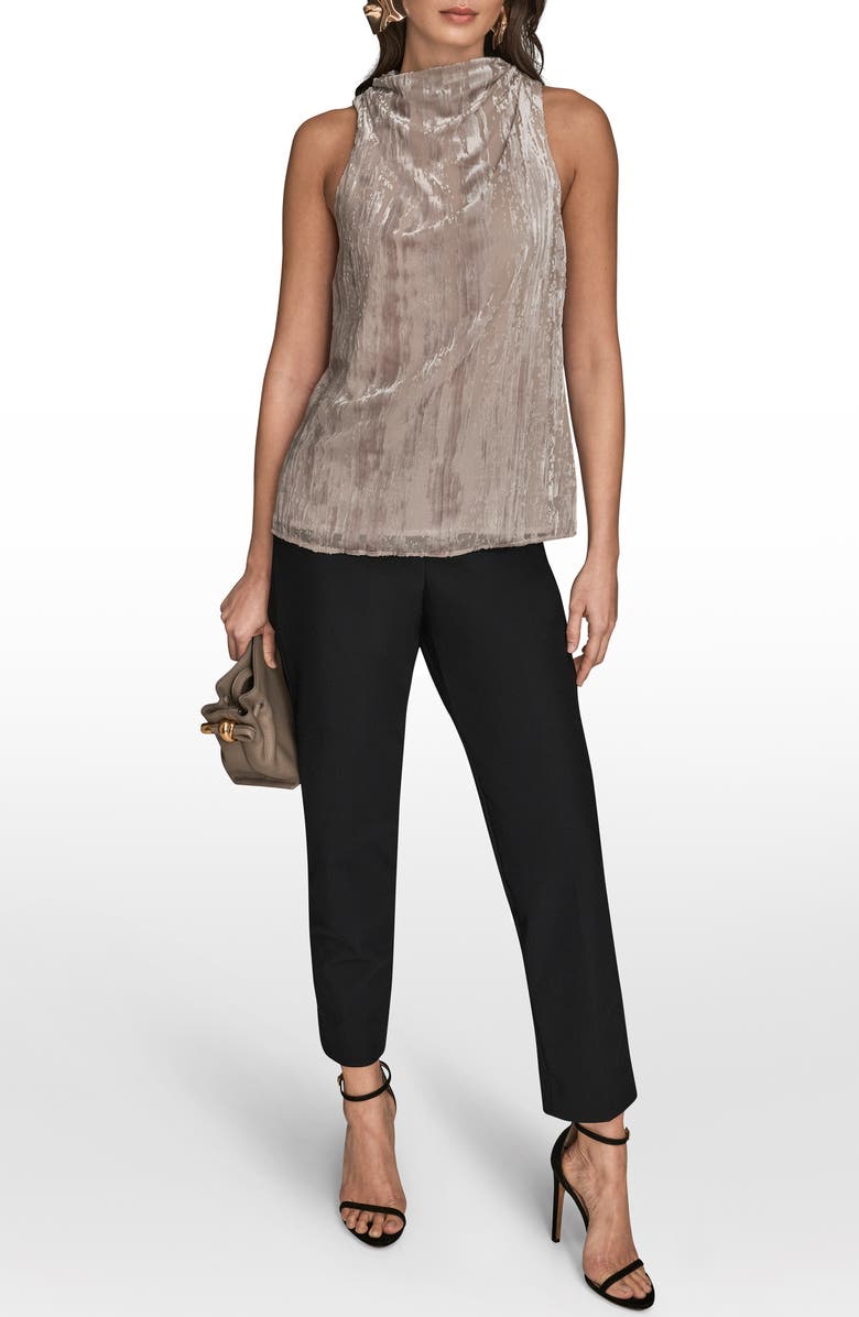 Donna Karan New York Burnout Mock Neck Sleeveless Top, Alternate, color, Vapor