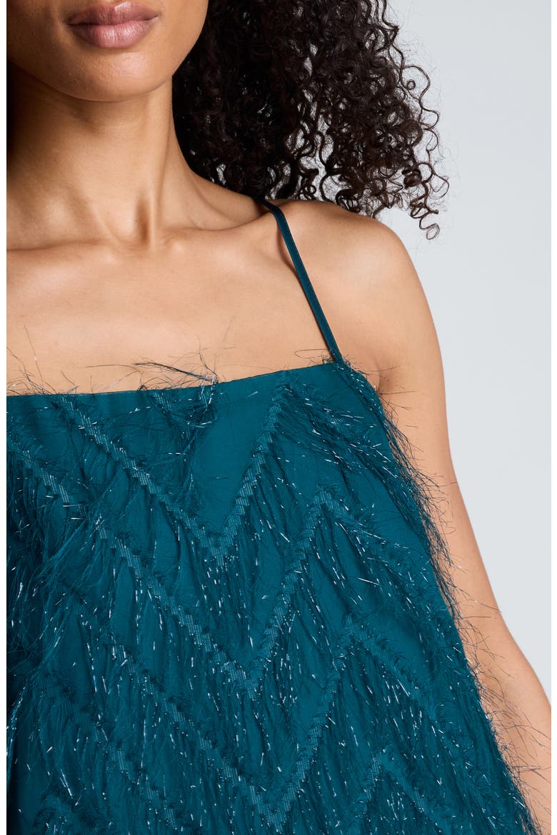 Chevron Fringe Crop Cami, Alternate, color, TEAL DUSK