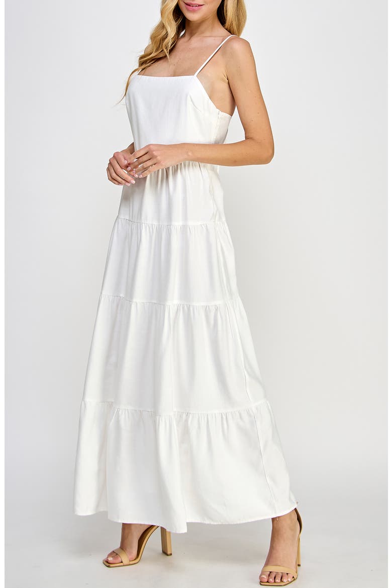 Tiered Maxi Sundress, Alternate, color, WHITE