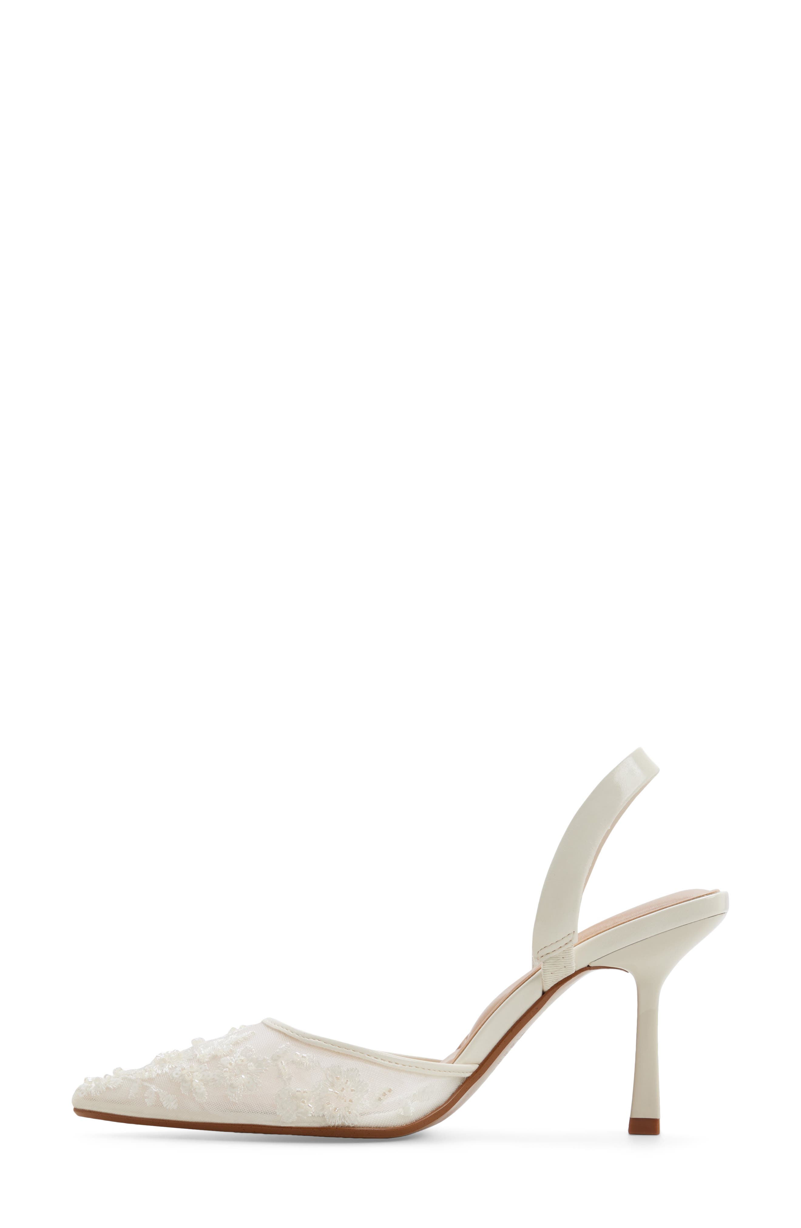 ALDO Brusanti Pointed Toe Slingback Pump, Alternate, color, White Mesh